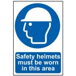 Safety Helmets Must Be Worn In This Area - PVC 200 x 300mm SCA0002