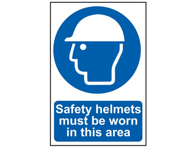 Safety Helmets Must Be Worn In This Area - PVC 200 x 300mm SCA0002