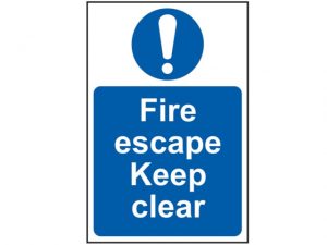 Fire Escape Keep Clear - PVC 200 x 300mm SCA0158