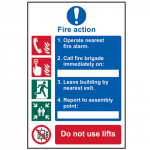 Fire Action Procedure - PVC 200 x 300mm SCA0175