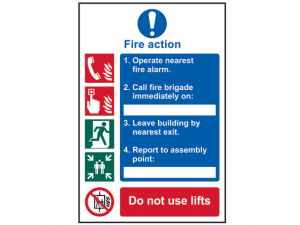Fire Action Procedure - PVC 200 x 300mm SCA0175