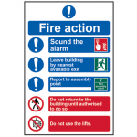 Fire Action Procedure - PVC 200 x 300mm SCA0178