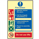 Fire Action Procedure - Photoluminescent 200 x 300mm SCA0202