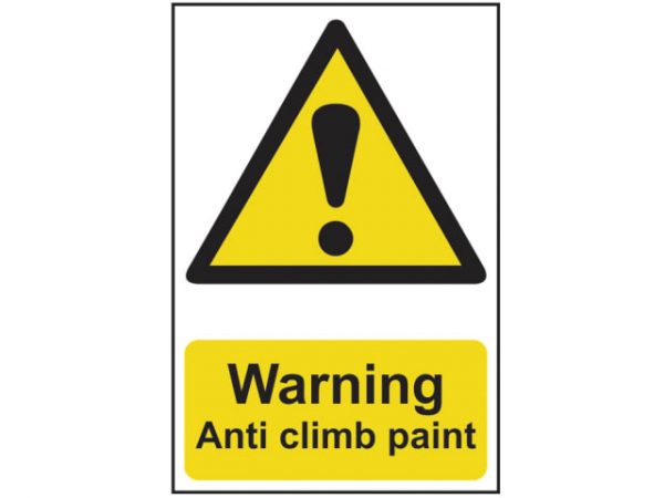 Warning Anti Climb Paint - PVC 200 x 300mm SCA1113