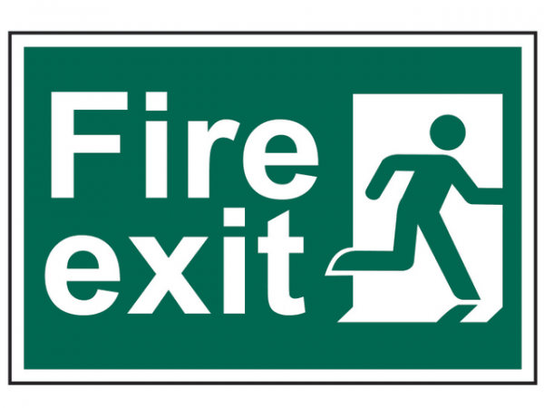 Fire Exit Man Running Right - PVC 300 x 200mm SCA1507