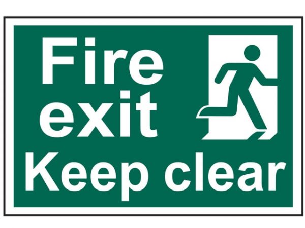 Fire Exit Keep Clear - PVC 300 x 200mm SCA1513