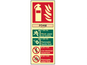 Fire Extinguisher Composite Foam - Photoluminescent 75 x 200mm SCA1591