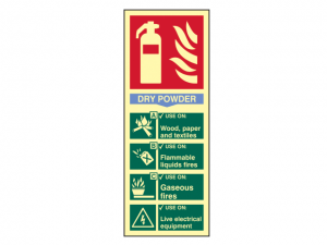 Fire Extinguisher Composite - Dry Powder - Photoluminescent 75 x 200mm SCA1593