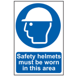 Safety Helmets Must Be Worn In This Area - PVC 400 x 600mm SCA4000