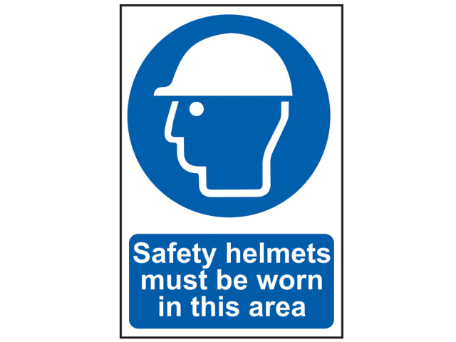 Safety Helmets Must Be Worn In This Area - PVC 400 x 600mm SCA4000