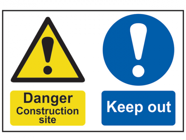 Danger Construction Site Keep Out - PVC 600 x 400mm SCA4005