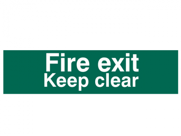 Fire Exit Keep Clear Text Only - PVC 200 x 50mm SCA5206