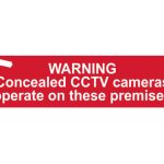 Warning Concealed CCTV Cameras Operate On These Premises - PVC 200 x 50mm SCA5254