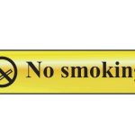 No Smoking - Polished Brass Effect 200 x 50mm SCA6000