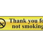 Thank You For Not Smoking - Polished Brass Effect 200 x 50mm SCA6001