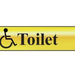 Disabled Toilet - Polished Brass Effect 200 x 50mm SCA6004
