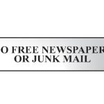 No Free Newspapers Or Junk Mail - Polished Chrome Effect 200 x 50mm SCA6023C