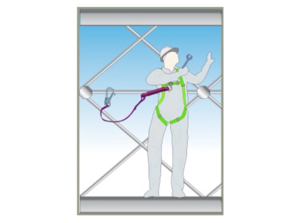 Fall Arrest Lanyard 1.95m Hook & Connect SCAFALANELAS - Image 2