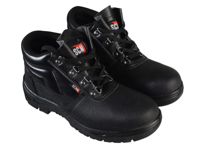 4 D-Ring Chukka Black Safety Boots UK 9 EUR 43 SCAFWCHUK9