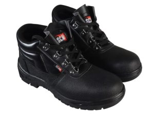 4 D-Ring Chukka Black Safety Boots UK 10 EUR 44 SCAFWCHUK10