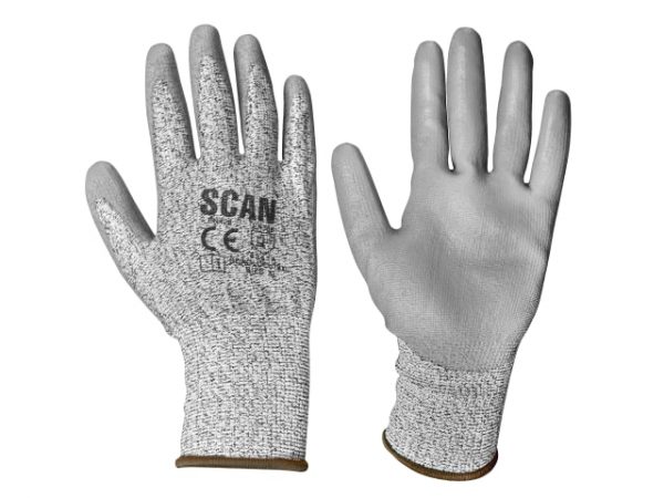 Grey PU Coated Cut 3 Gloves - XL (Size 10) SCAGLOCUT3XL