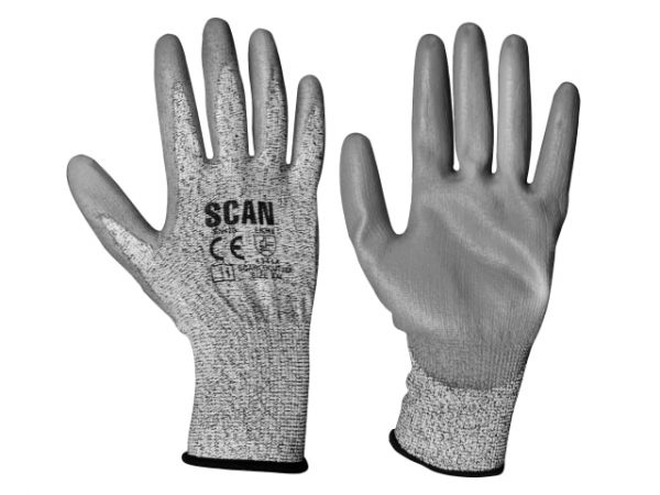 Grey PU Coated Cut 3 Gloves - XXL (Size 11) SCAGLOCUT3XX
