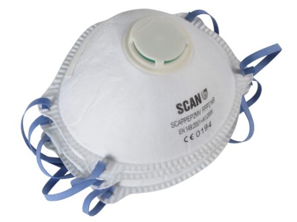 Moulded Disposable Mask Valved FFP2 Protection (Pack 3) SCAPPEP2MV - Image 2