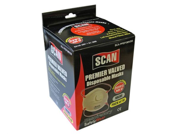 Moulded Disposable Valved Masks FFP3 (Pack 10) SCAPPEP3MVDB - Image 2