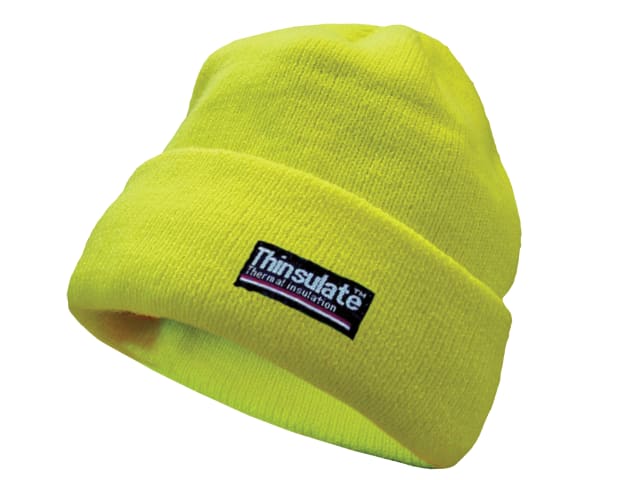 Hi-Vis Yellow Beanie Hat Thinsulate® Lined SCAWWHVBEAN