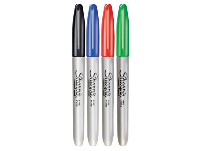 Fine Tip Permanent Marker Assorted (Pack 4) SHP1985858