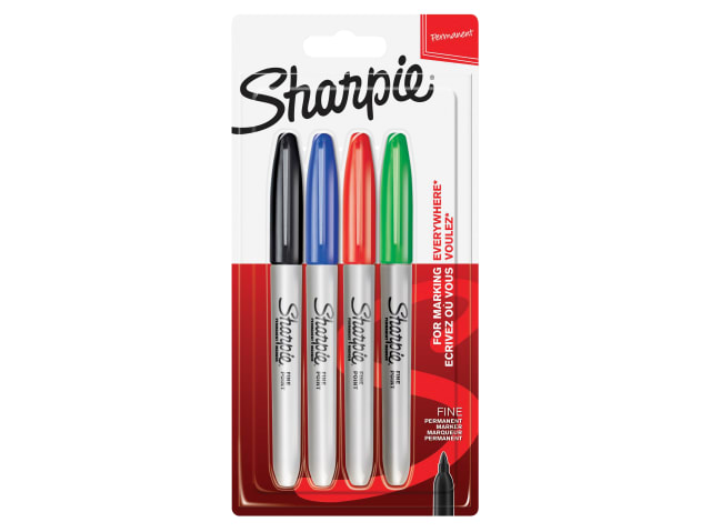 Fine Tip Permanent Marker Assorted (Pack 4) SHP1985858 - Image 2