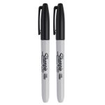 Fine Tip Permanent Marker Black (Pack 2) SHP1985860