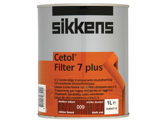 Cetol Filter 7 Plus Translucent Woodstain Dark Oak 1 litre SIKCF7PDO1L