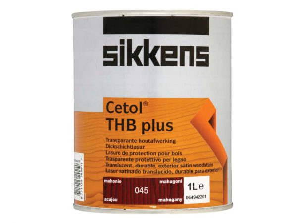 Cetol THB Plus Translucent Woodstain Mahogany 1 litre SIKCTHBPM1L