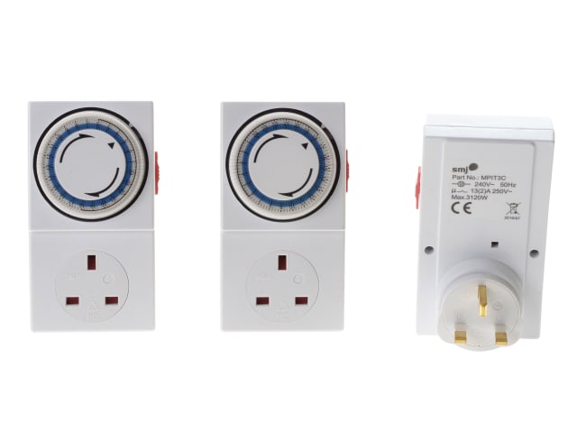 Basix 24hr. Mechanical Plug-in Timer (Pack 3) SMJMPIT3C - Image 2