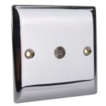 Coaxial TV Socket 1-Gang Chrome SMJSKCOSGCH
