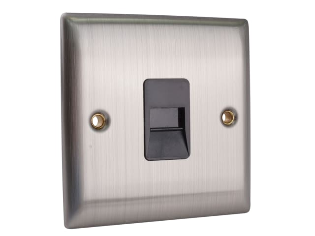 Secondary Telephone Outlet Brushed Steel SMJSKTELSBS