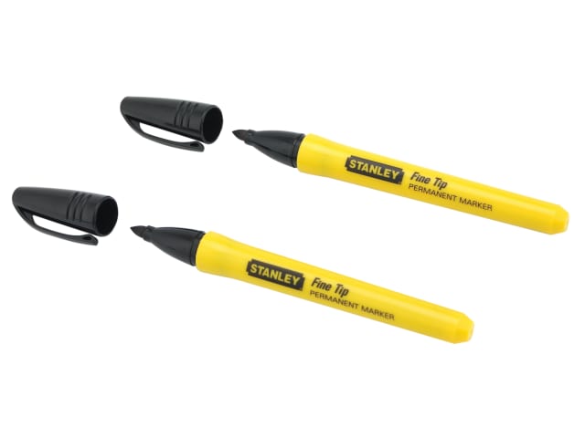 Fine Tip Permanent Marker Black (Pack 2) STA047316
