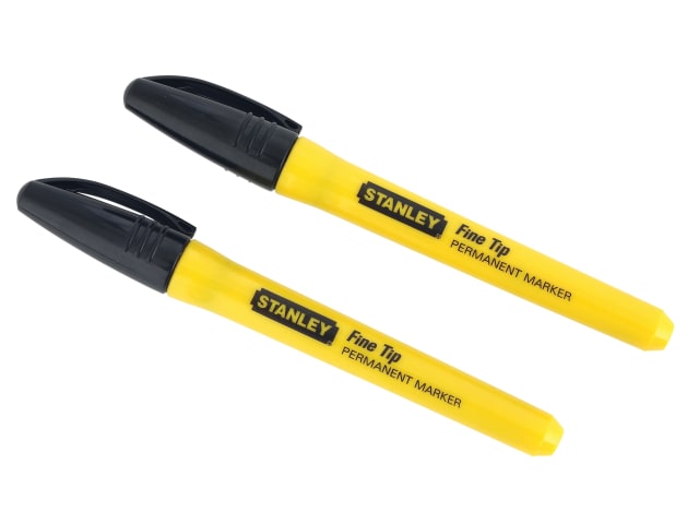 Fine Tip Permanent Marker Black (Pack 2) STA047316 - Image 2