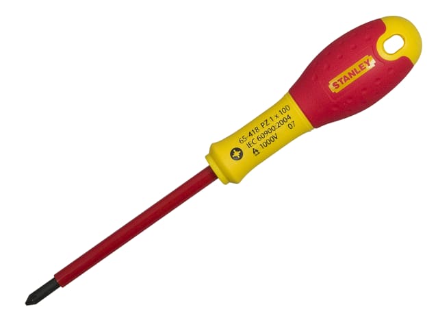 FatMax® VDE Insulated Screwdriver Pozidriv Tip PZ0 x 75mm STA065417