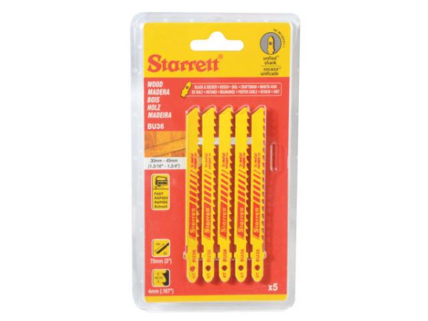 BU36-5 Wood Cutting Jigsaw Blades Pack of 5 STRBU365 - Image 2