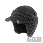 Peaked Knitted Hat Graphite T54305