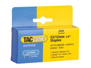 53 Light-Duty Staples 12mm (Type JT21 A) Pack 2000 TAC0337