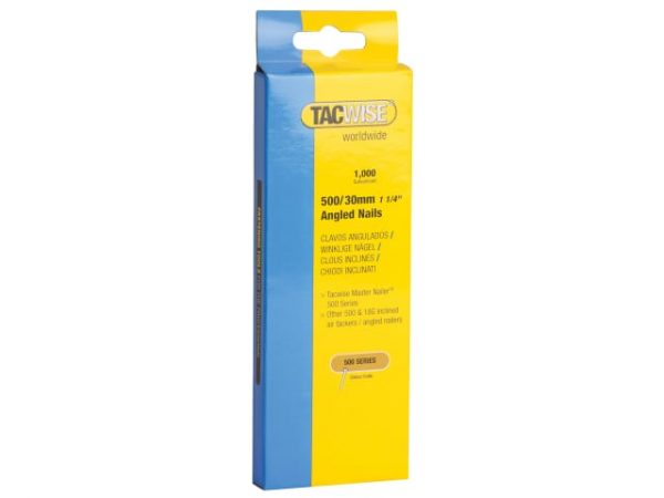 500 18 Gauge 30mm Angled Nails Pack 1000 TAC0481