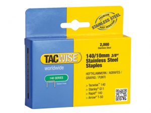 140 Stainless Steel Staples 10mm (Pack 2000) TAC1217