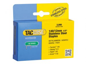 140 Stainless Steel Staples 12mm (Pack 2000) TAC1220