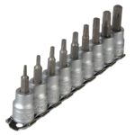 M3813TX Socket Clip Rail Set of 9 External TORX 3/8in Drive TENM3813TX