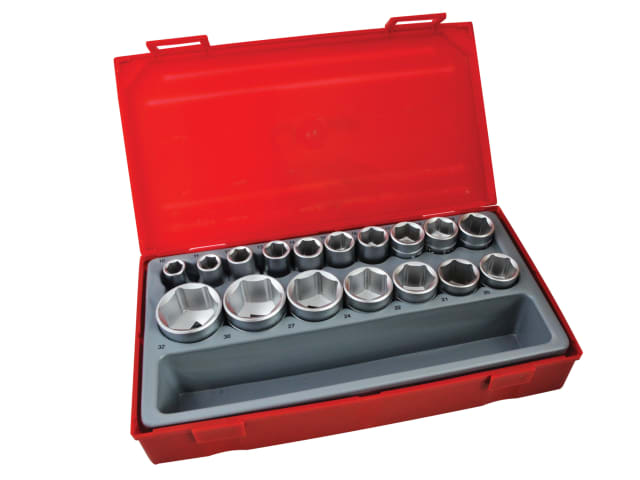 TT1217-6 Metric 6-Pt Socket Set - 17 Piece - 1/2in Drive TENTT12176