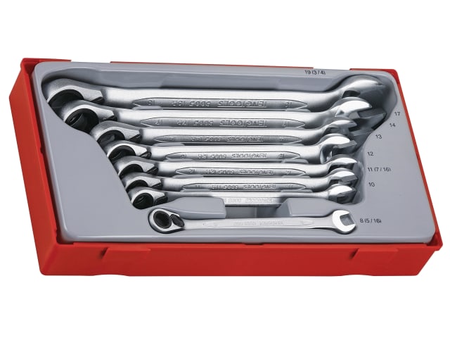 TT6508R Metric Ratchet Combination Spanner Set - 8 Piece TENTT6508R