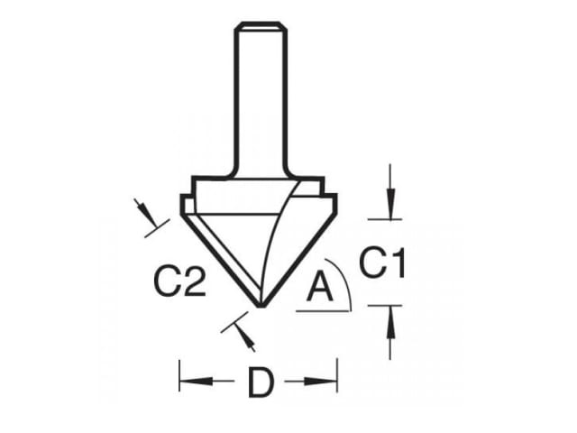 10/11 x 1/2 TCT V-Groove Chamfer 45° 19.0 x 38mm TRE101112TC - Image 5